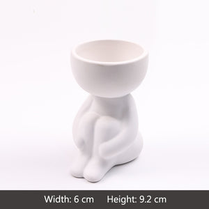 Hand Made Cute Humanoid Ceramic Vase